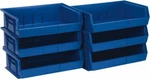 6 Pack Quantum Storage Qus245 Blue Bins, 16-1/2" Wide X 10-7/8" Deep 5" High. Fixed Price $122.08.