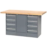 Global Industrial Workbench With Maple Square Edge Top 8 Drawers 1 Cabinet 60"w. Fixed Price $1161.23.