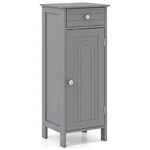 Tangkula Bathroom Floor Cabinet Grey Narrow Storage Organizer Drawer Shelves. Fixed Price $72.86.