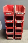 (lot Of 4) Akro Mils And Linbin 30-230-3 Bin Red L: 10.875" W: 5.5" H: 5". Fixed Price $28.00.