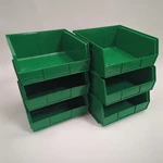 Lot Of 6 Uline S-12417-g Plastic Stackable Storage Bins 11 X 11" 5" Green. Fixed Price $39.99.