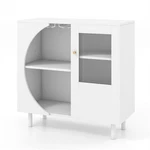Buffet Sideboard Storage Cabinet With Drawer & Crescent-shaped Flap Versatile. Fixed Price $162.91.