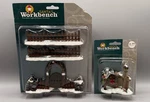 Set Of 2 Santa S Workbench Christmas Decor Wood Fence + Gate & House Accessory. Fixed Price $15.75.