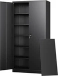 Letaya Metal Garage Storage Cabinet W/ Lock, Adjustable Shelves, Steel, 71"x32"x. Fixed Price $247.11.