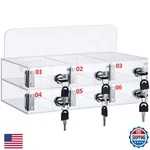 Threan 6-slot Clear Acrylic Cell Phone Storage Box Wall Mount W/ Door Locks Key. Fixed Price $77.08.
