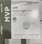 American Lighting Mvp-1-30-wh-b 2700 4.3w Under Cabinet Led Puck Light - White. Fixed Price $39.95.