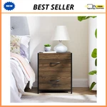 Mainstays 2-drawer Fabric Storage Nightstand, Walnut Finish, Bedside Table, Wood. Fixed Price $44.99.