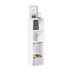 Bookshelf 4 Tier Open Shelves 9x12x42 White Modern Furinno Pasir Bookcase. Fixed Price $89.99.