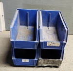 (lot Of 4) Akro Mils And Linbin 30-230-3 Bin Blue L: 10.875" W: 5.5" H: 5". Fixed Price $26.00.