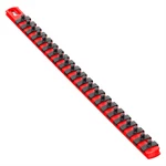 Ernst Mfg. 18" Socket Organizer And 22 Twist Lock Clips - Red 1/4" 8400. Fixed Price $19.88.