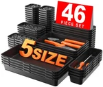 5 Size Tool Box Organizer Tray Divider Set Black Bathroom Drawer Bin Garage. Fixed Price $34.33.