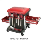 Craftsman Garage Glider Sliding Rolling Portable Tool Chest Seat Stool 2 Drawer. Fixed Price $106.50.