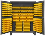 Durham Hdc60-198-95, 12 Gauge Cabinet With 198 Yellow Hook On Bins, 60"x24"x78". Fixed Price $2982.75.