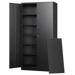 Letaya Tall Metal Storage Cabinet With Lockable Doors, Steel Garage Organizer. Fixed Price $255.73.