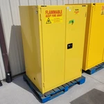 Global Industries Bs90 90 Gallon Flammable Cabinet, 65"h X 43"w 34"d - Used. Fixed Price $499.99.