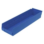 Akro-mils 30164blue Shelf Storage Bin, Plastic, Blue, 4 In H, 6 5/8 W, 23. Fixed Price $6.65.