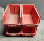 (lot Of 2) Akro-mils Linbin 30-240 Red L: 14.75" W: 8.25" H: 7". Fixed Price $26.00.