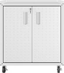 Fortress Textured Metal 31.5" Garage Mobile Cabinet With 2 Adjustable Shelves In. Fixed Price $355.77.