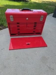Kennedy Machinist Tool Box Red 7 Drawer Model 520. Fixed Price $170.00.