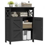 Homhedy Farmhouse Bathroom Storage Cabinet With 2 Barn Doors, Toilet Paper Holde. Fixed Price $143.66.