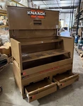 Knaack 89-d-kl Piano-style Jobsite Box 60" X 30" 49" 43.8 Cu Ft Tan. Fixed Price $1495.00.