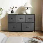 Mainstays 5 Drawer 40" Wide Fabric Storage Dresser For Bedroom, Grey. Fixed Price $77.86.