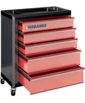 Larbanke 5-drawer Rolling Tool Chest With Lock, Red/black Steel Cabinet Storages. Fixed Price $160.00.