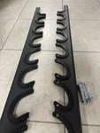 Vertical Olympic Storage Barbell Weight Holder 8 Bars Wall Mounted Rack Shelf. Fixed Price $10.00.