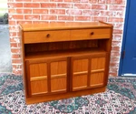 Parker Knoll Mid Century Teak Cabinet 2 Door 1 Drawer Vintage Storage Unit. Fixed Price $1200.00.