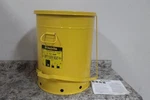 Justrite 09701 21 Gal Capacity Yellow Powder Coated Steel Oily Waste Can. Fixed Price $49.99.