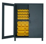 Durham 3704cxc-54b-95, 54 Yellow Hook On Bins In 14 Gauge Cabinet, 60"x24"x78". Fixed Price $4915.08.