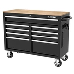 Tool Storage 46 In. W X 18 D 9-drawer Mobile Workbench Cabinet In Gloss Blac. Fixed Price $509.99.