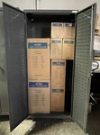 Uline Bin Storage Cabinet 36"x24"x78" W/ 138 U-line Plastic Blue Bins& Keys*read. Fixed Price $1500.00.