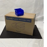 Uline Plastic Stackable Bins Blue S-12413blu 5-1/4 X 4 3 Inch. Fixed Price $28.00.
