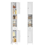 Vasagle Tall Storage Cabinet, Slim Freestanding Floor Cabinet With Adjustable Sh. Fixed Price $94.79.