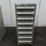 Stanley Vidmar 8 Drawer Small Parts Tools Storage Shop Cabinet 22.5" X 28" 59". Fixed Price $949.99.