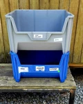 Uline S1135 Plastic Stackable Bins - Qty50. Fixed Price $400.00.