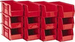 12 Pack Quantum Storage Qus230cl Red Stack & Hang Bin 5-1/2"w X 10-7/8"d 5"h. Fixed Price $80.91.