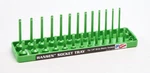 Hansen Global 1404 1/4" Dr. Metric Socket Organizer Green. Fixed Price $14.24.