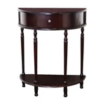 Espresso Storage End Table With Drawer Crescent Design Lower Shelf Hardwood New. Fixed Price $114.46.
