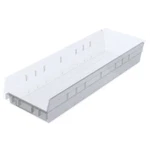 Akro-mils 30164sclar Shelf Storage Bin, Plastic, Clear, 4 In H, 6 5/8 W, 23. Fixed Price $6.65.