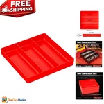 Ernst 10.5'' Red 3-compartment Organizer Tray - Perfect For Garage Projects. Fixed Price $16.09.