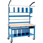 Global Industrial Complete Mobile Packing Workbench W/power Maple Safety Edge. Fixed Price $1847.65.