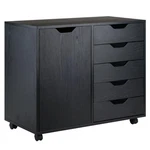 Winsome Halifax 5-drawer Wide Door Transitional Wood Storage Cabinet In Black. Fixed Price $220.97.