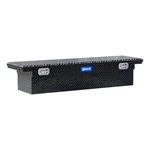 Uws 72in Crossover Tool Box Storage With Pull Handles, Gloss Black Aluminum. Fixed Price $815.95.