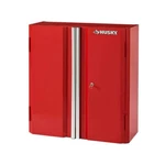 Husky Wall Mounted Garage Cabinet 28"x29.7" 24-gauge Steel Adjustable Shelf Red. Fixed Price $157.19.