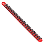8400 Ernst Mfg. 18" Socket Organizer And 22 Twist Lock Clips - Red 1/4". Fixed Price $18.88.