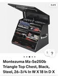 Sale!! Montezuma Triangle Top Tool Chest, Black, Steel, 26" W X 18" New In Box. Fixed Price $349.95.