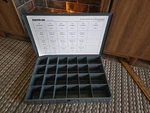 Durham 102-95 Steel Storage Drawer With 24 Compartments: 18" Wide X 12" Deep. Fixed Price $14.00.