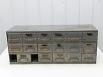 Equipto Antique 18 Drawer Metal Parts Cabinet 12" Deep 5-1/4" Drawers. Fixed Price $134.99.